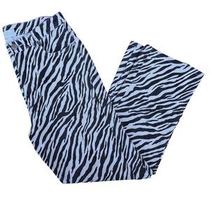 Isalis Black and White Zebra Print Straight Leg Button Jeans Small Cotton